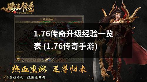 1.76传奇升级经验一览表 (1.76传奇手游)
