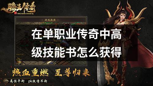 在单职业传奇中高级技能书怎么获得